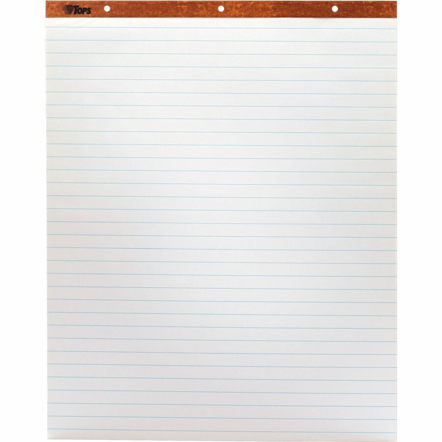 TOPS Horizontal Ruled Easel Pads - 50 Sheets - Stapled/Glued - 15 lb Basis Weight - 27" x 34" Sheet Size - White Paper - Perforated, Punched - 2 / Carton