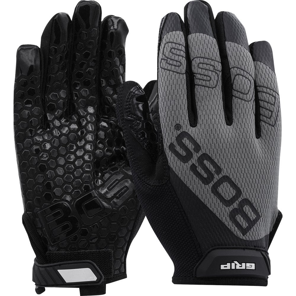 BOSS by PIP Syn.microfiber Palm Silicone Grip Mesh Back M, 12 Pairs/Dozen