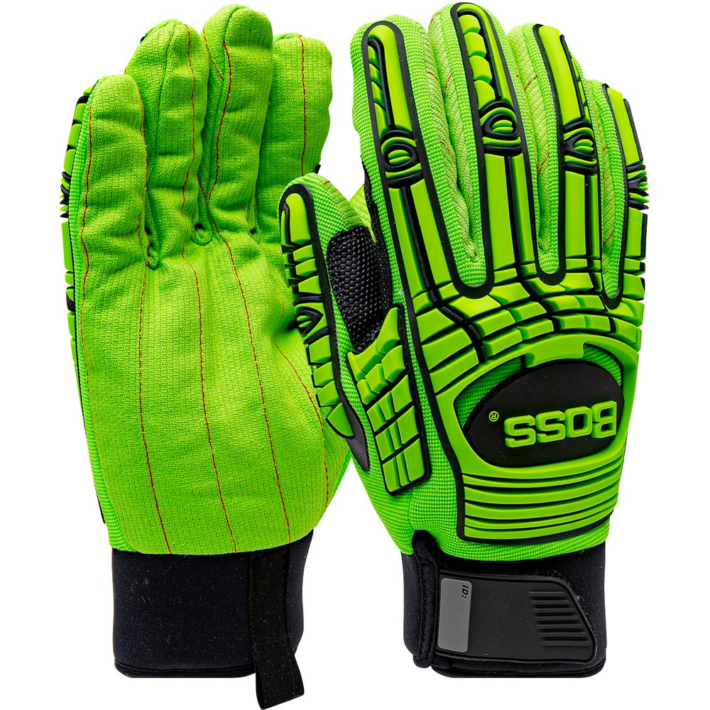 BOSS by PIP Green Corded Cott Palm Spandex Impact Prot. M (Pair)