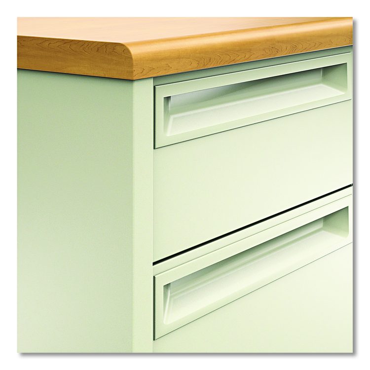 38000 Series Double Pedestal Desk, 72" x 36" x 29.5", Harvest/Putty