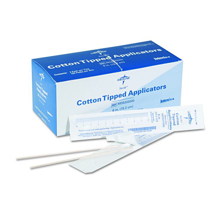 Cotton-Tipped Applicators, 6", 100 Applicators/Box