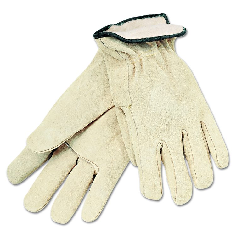 Insulated Driver's Gloves, Gunn Cut, Straight Thumb, Large, Cream, 12 Pairs