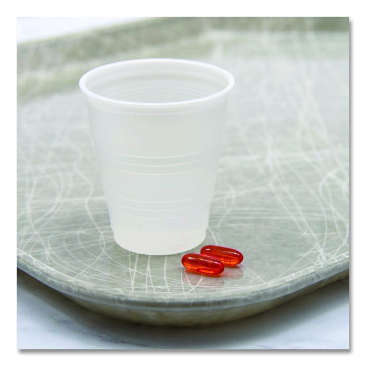 High-Impact Polystyrene Cold Cups, 5 oz, Plastic, Translucent, 100/Sleeve, 25 Sleeves/Carton