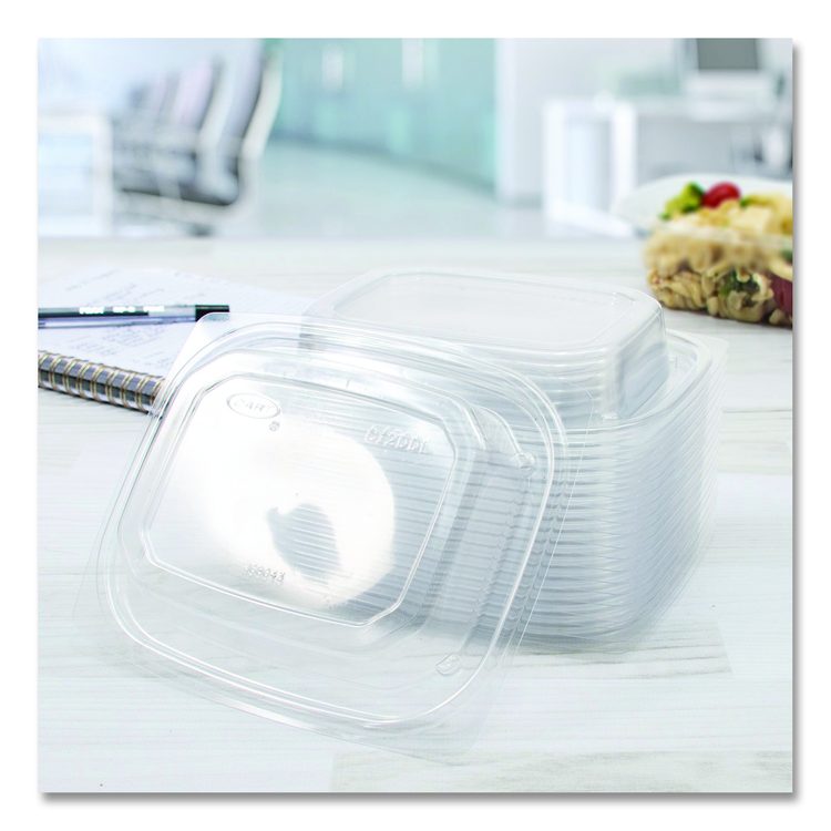 ClearPac Clear Container Lids, Dome, 4.9 x 5.9, Clear, Plastic, 63/Pack, 16 Packs/Carton