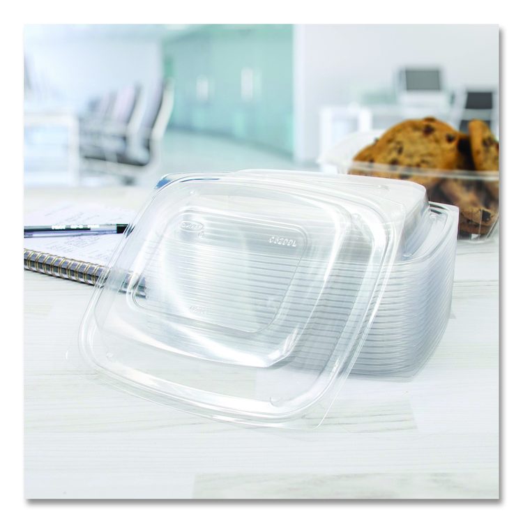 ClearPac Clear Container Lids, Dome, 6.5 x 7.5, Clear, Plastic, 63/Pack, 8 Packs/Carton