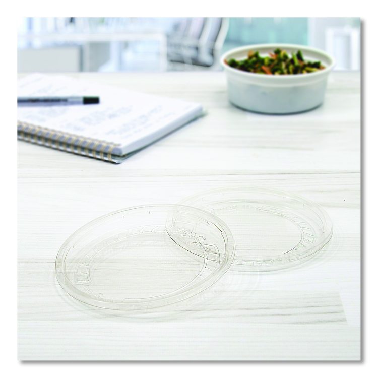 Conex Deli Container Lid, Clear, Plastic, 500/Carton