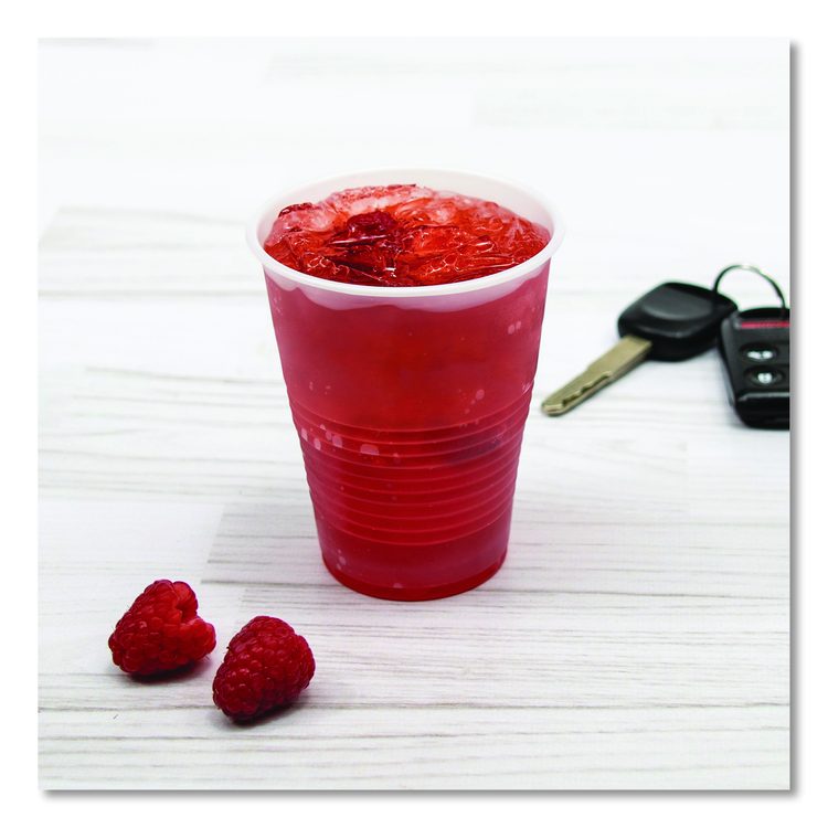 High-Impact Polystyrene Squat Cold Cups, 12 oz, Plastic, Translucent, 50/Pack