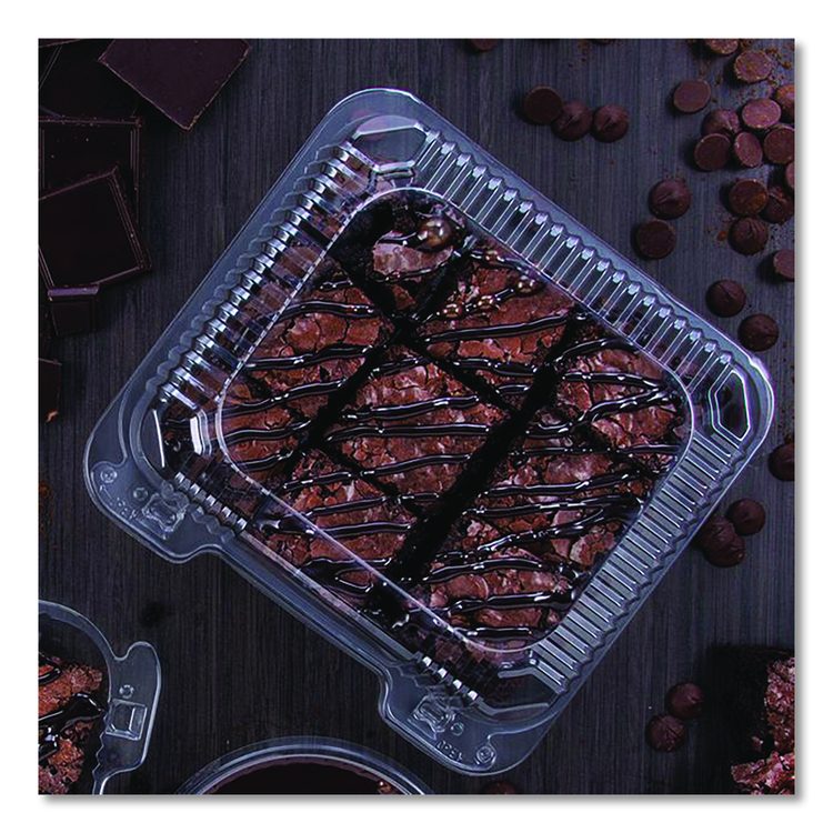 StayLock Clear Hinged Lid Containers, 7.8 x 8.3 x 3, Clear, Plastic, 125/Bag, 2 Bags/Carton