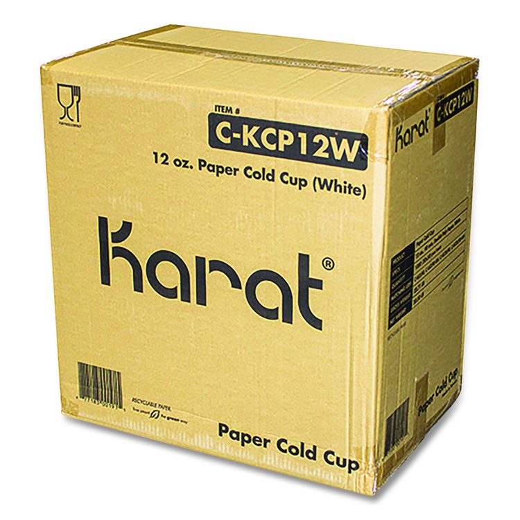 Double Poly Paper Cold Cups, 12 oz, White, 1,000/Carton