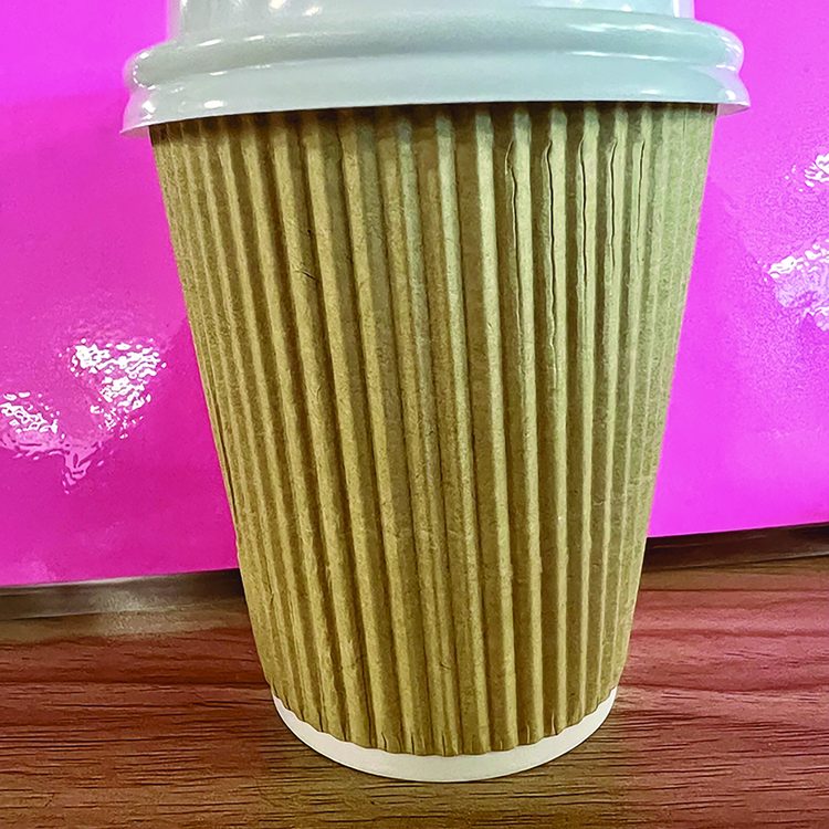 Ripple Hot Cups, 8 oz, Paper, Kraft/White, 500/Carton