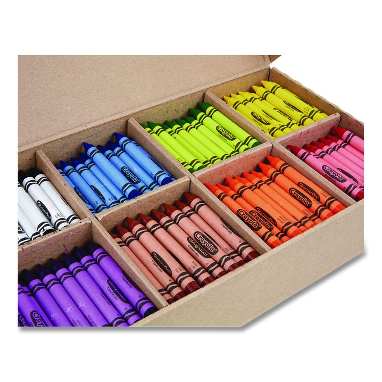 Classpack Crayons, Large Size, 0.44" x 4", 8 Assorted Colors, 400/Pack