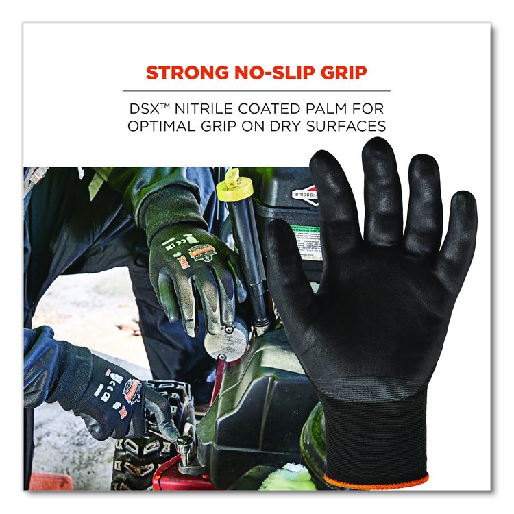 ProFlex 7001 Nitrile-Coated Gloves, EN388: 4121X, 8.25" Long, X-Small, Black, 12 Pairs/Carton