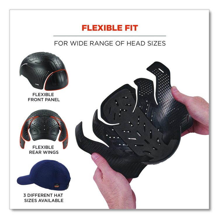 Skullerz 8947 Lightweight Baseball Hat and Bump Cap Insert, Front Brim, X-Small to Small (6.25 to 7.25), 0.2" Insert, Navy