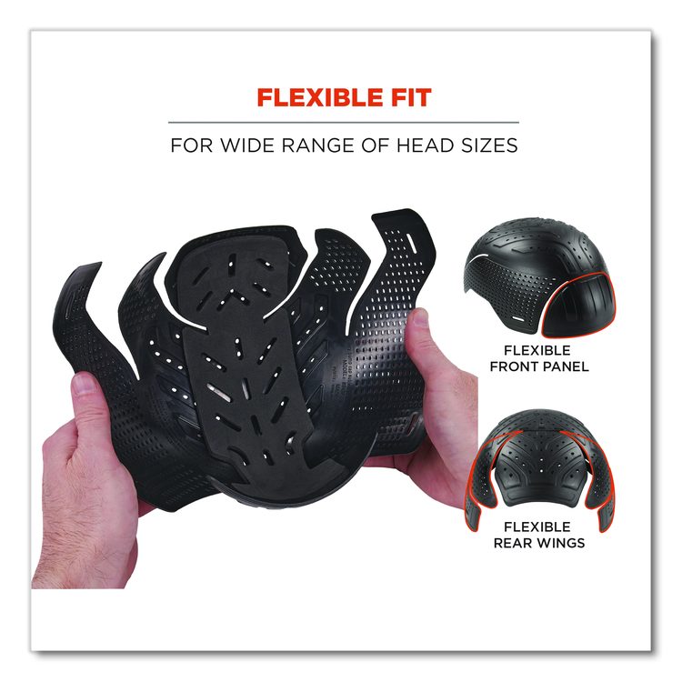 Skullerz 8943F(x) Universal Bump Cap Insert - Flexible Hinged, 0.2" Thick, Charcoal Gray