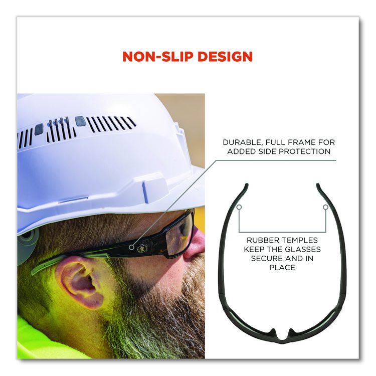 Skullerz THOR Anti-Scratch Enhanced Anti-Fog Safety Glasses, Matte Black Full Frame, Clear Dual Lens