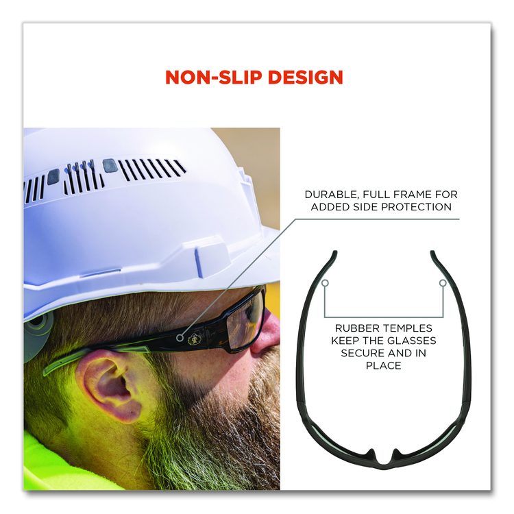 Skullerz THOR Anti-Scratch Enhanced Anti-Fog Safety Glasses, Matte Black Full Frame, Clear Dual I/O Lens