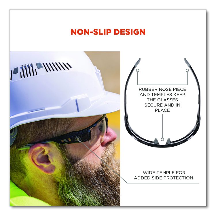 Skullerz DAGR Anti-Scratch Enhanced Anti-Fog Safety Glasses, Matte Black Half Frame, Clear Dual I/O Lens