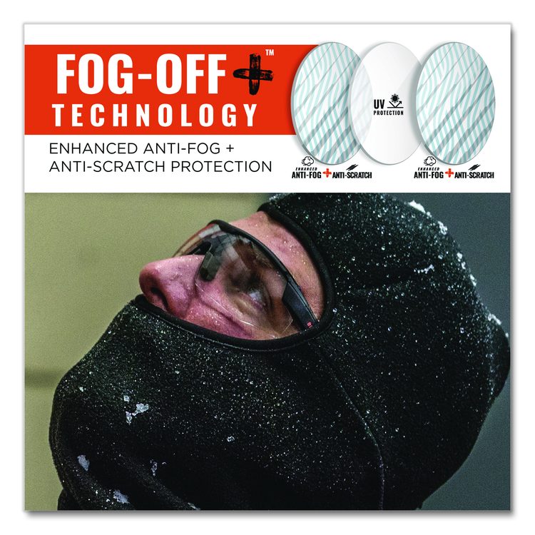 Skullerz SKOLL Anti-Scratch Enhanced Anti-Fog Safety Glasses, Matte Black Half Frame, Clear Single I/O Lens