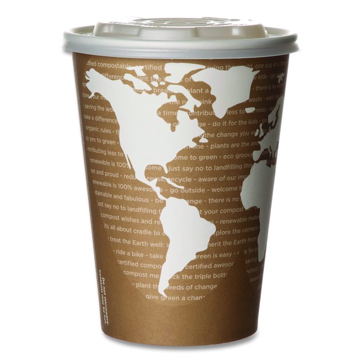 World Art Renewable and Compostable Food Container, 32 oz, 4.05" Diameter x 5.8" h, Tan, Paper, 25/Pack, 20 Packs/Carton