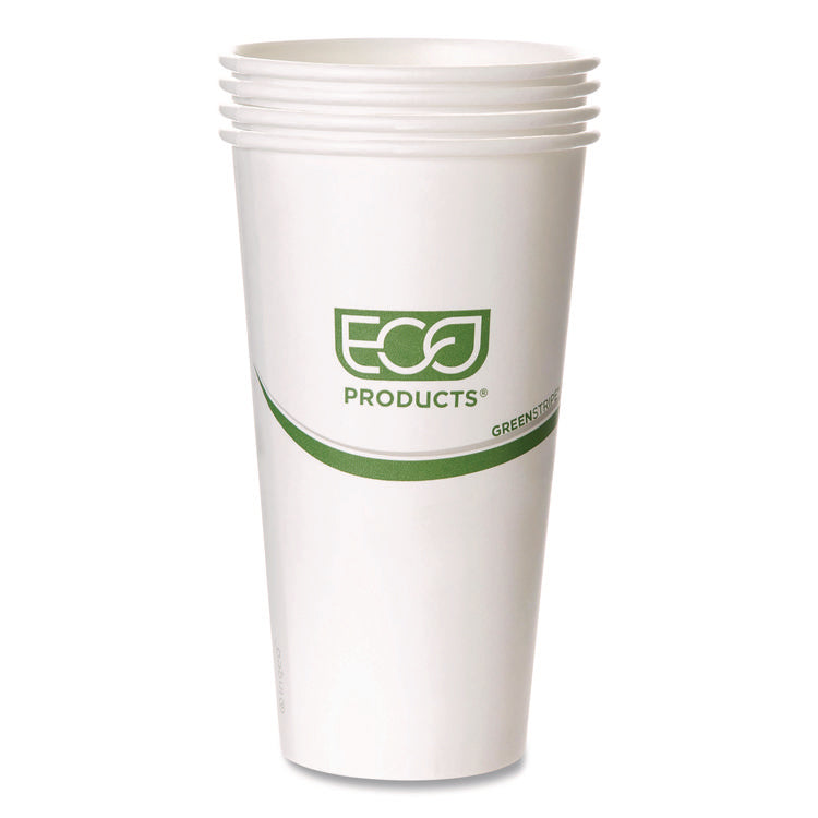 GreenStripe Hot Cups, 20 oz, Paper, White, 50/Pack, 20 Packs/Carton