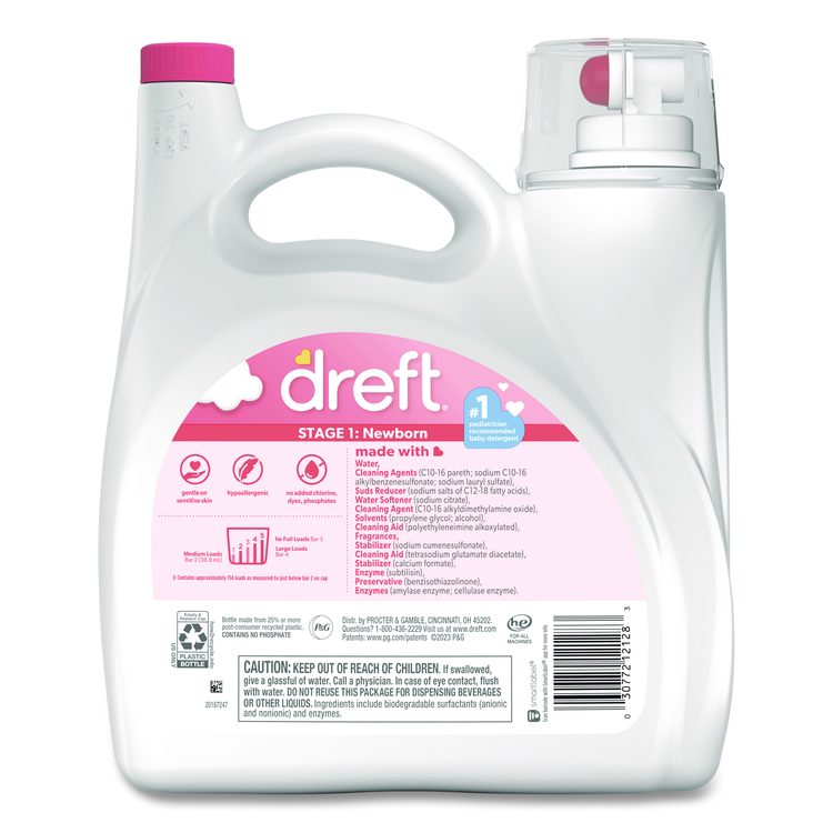 Ultra Laundry Detergent, Baby Powder Scent, 150 oz Bottle, 4/Carton