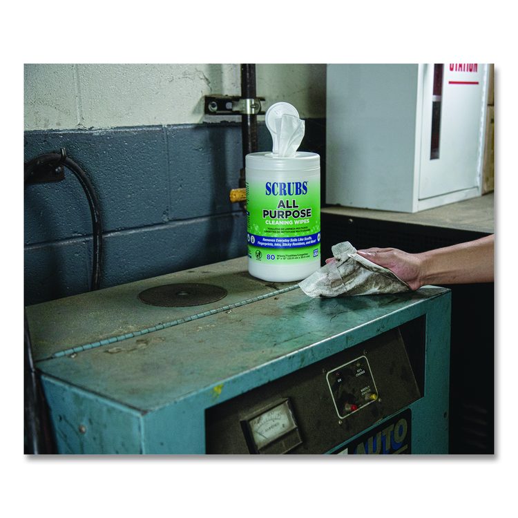 All Purpose Cleaning Wipes, 9 x 12, Citrus Scent, White, 80 Wipes/Canister, 6 Canisters/Carton