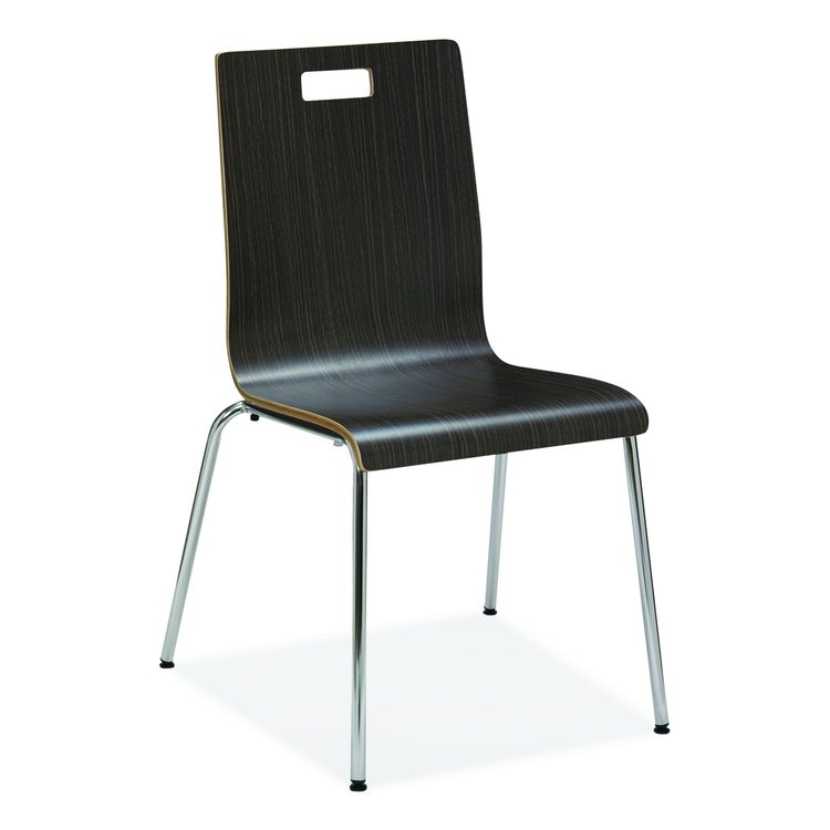 Pedestal Table with Four Espresso Jive Series Chairs, Round, 36" Dia x 29h, Walnut