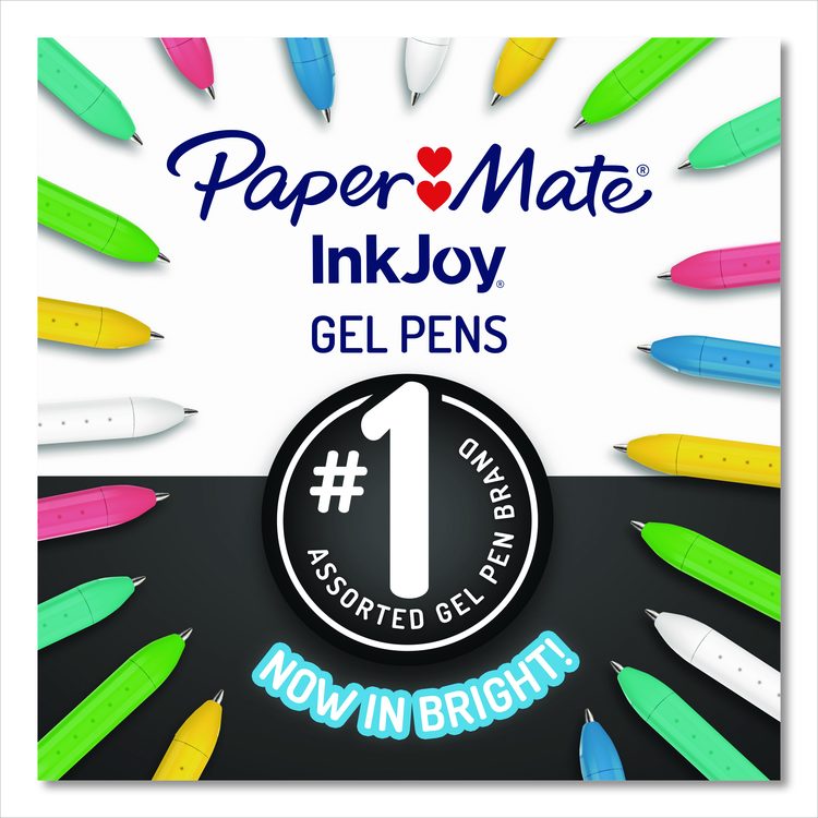 InkJoy Gel Bright Gel Pen, Retractable, Medium 0.7 mm, Assorted Ink and Barrel Colors, 6/Pack