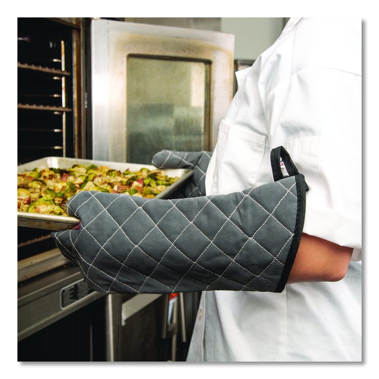 Bestguard Oven Mitt, 17", WebGuard Plus Fabric, Black, Pair