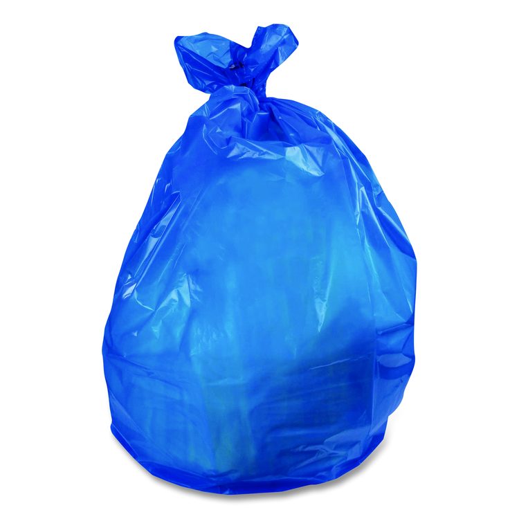 Healthcare Biohazard Printed Can Liners, Biohazard Infectious Waste, 30 gal, 1.3 mil, 30" x 43", Blue, Flat Pack, 200/Carton