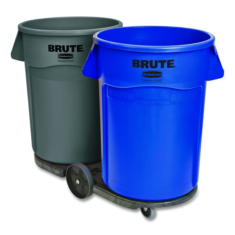 BRUTE Tandem Dolly, Two-Container, 400 lb Capacity, 20.25w x 45d x 8h, Black