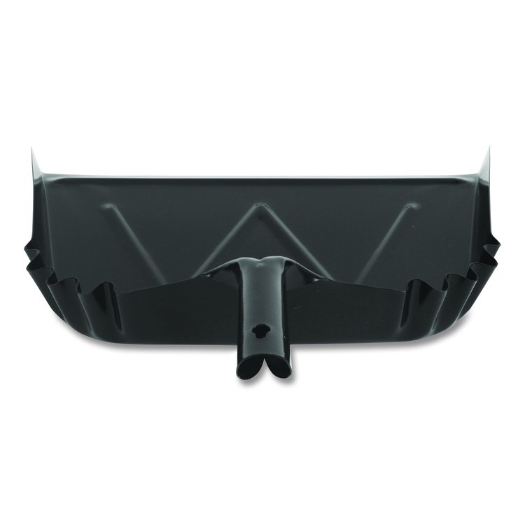 Heavy-Duty Commercial Dust Pan, 16 x 15.5, 5.38" Handle, 20-Gauge Steel, Black