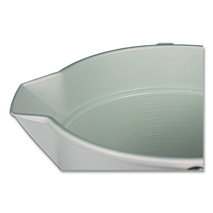 Deluxe Heavy-Duty Bucket, Polypropylene, Gray, 10.63" Diameter