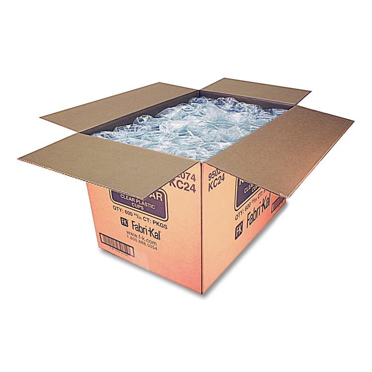 Kal-Clear PET Cold Drink Cups, 24 oz, Plastic, Clear, 25/Sleeve, 24 Sleeves/Carton