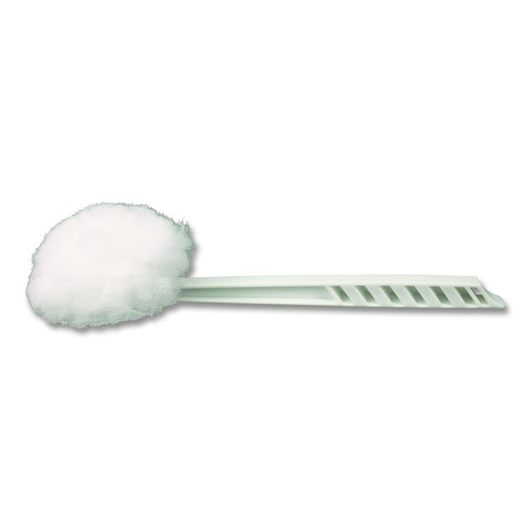 Deluxe Toilet Bowl Mop, 10" Handle, 4.5" Mop Head, White, 25/Carton