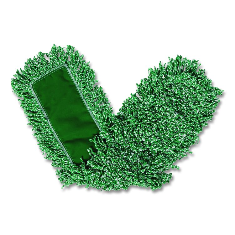 Microfiber Looped-End Dust Mop Heads, 48 x 5, Green, 12/Carton