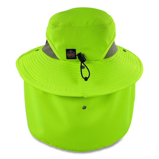 Chill-Its 8934 Ranger Hat with Neck Shade, Microfiber/Polyester, Large/X-Large, Lime