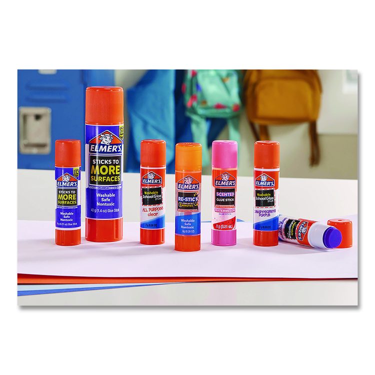 Glitter Glue Sticks, Applies Assorted Colors, 0.21 oz, Dries Clear Glitter, 12/Pack