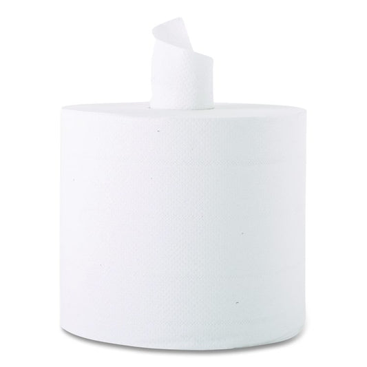 Center-Flow Perforated Paper Towel Roll, 7.3 x 15, White, 6 Rolls/Carton