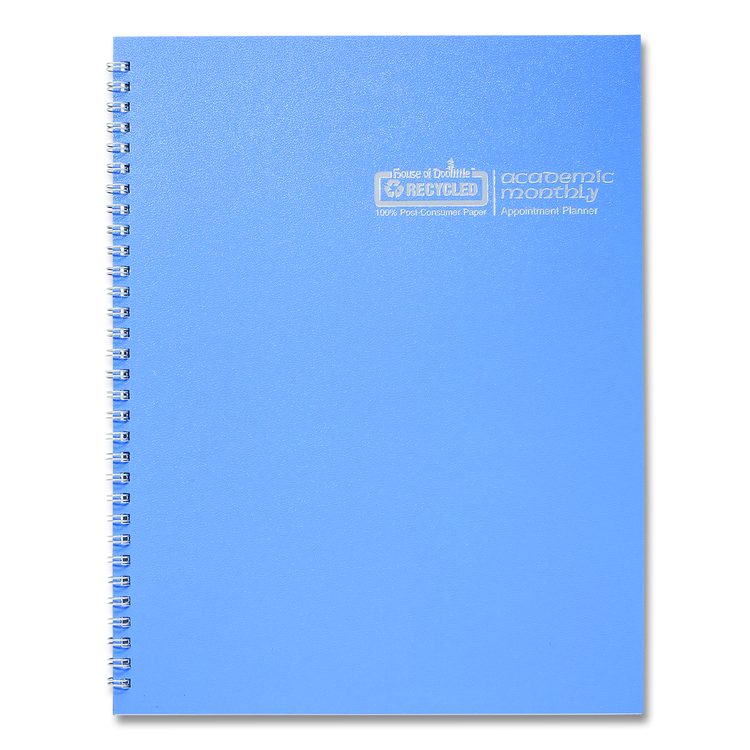 Recycled Academic Year Illustrated Monthly Planner, 10 x 7, Light Blue Cover, 12-Month (July to June): 2025 to 2026