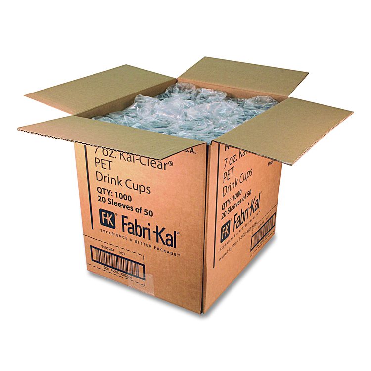 Kal-Clear PET Cold Drink Cups, 7 oz, Plastic, Clear, 1,000/Carton