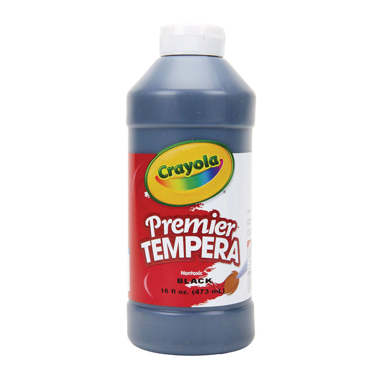 Premier Tempera Paint, Black, 16 oz Bottle