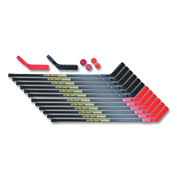Ultra Shaft Hockey Set, Twelve 52" Hocket Sticks/Two Balls/Two Pucks/Two Extra Blades