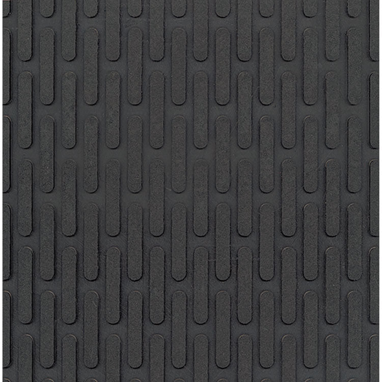 Crown-Tred Indoor/Outdoor Scraper Mat, Black Loop-Twist Ribbed Rubber Surface, 43.75" x 66.75"