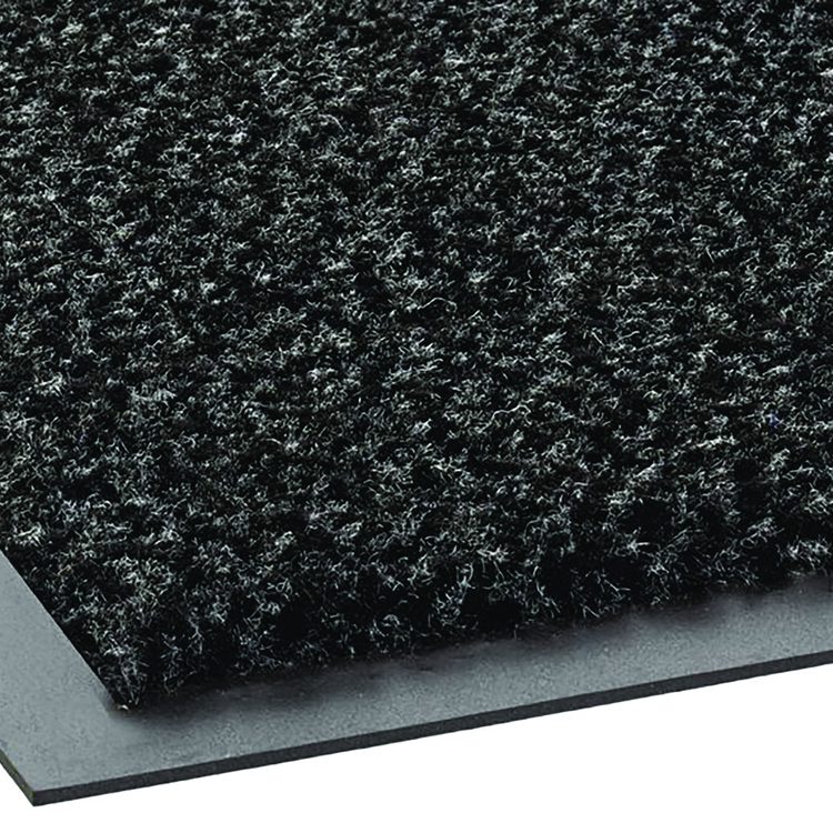 Dust-Star Microfiber Wiper Mat, Rectangular, Charcoal Gray Carpeted Surface, 36" x 10 ft