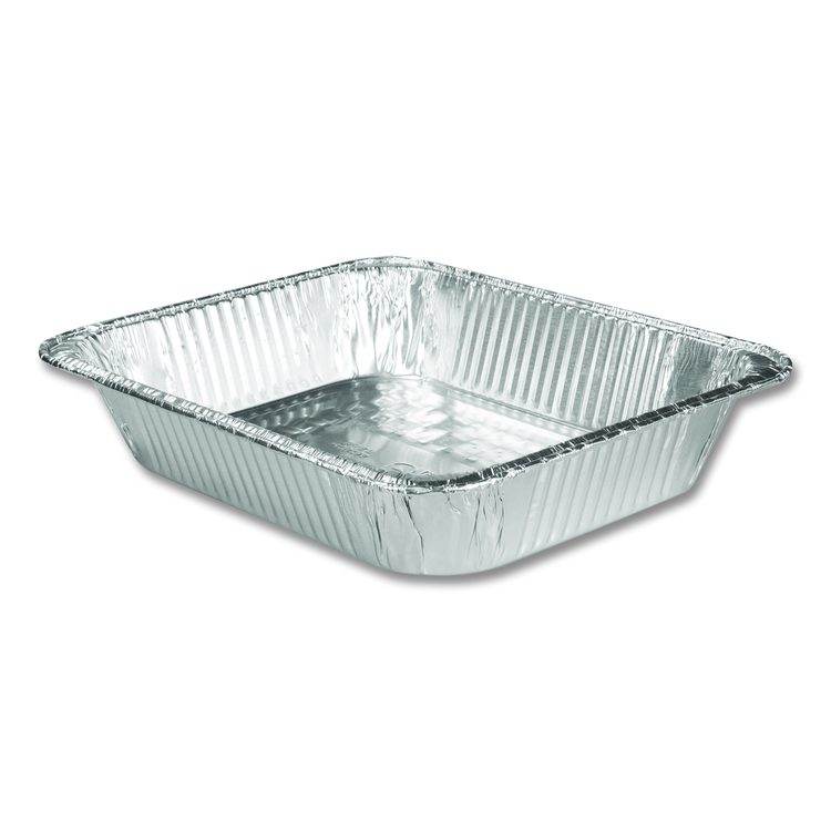 Aluminum Steam Table Pans, Half-Size Deep, 10.38" x 2.56" x 12.75", 100/Carton