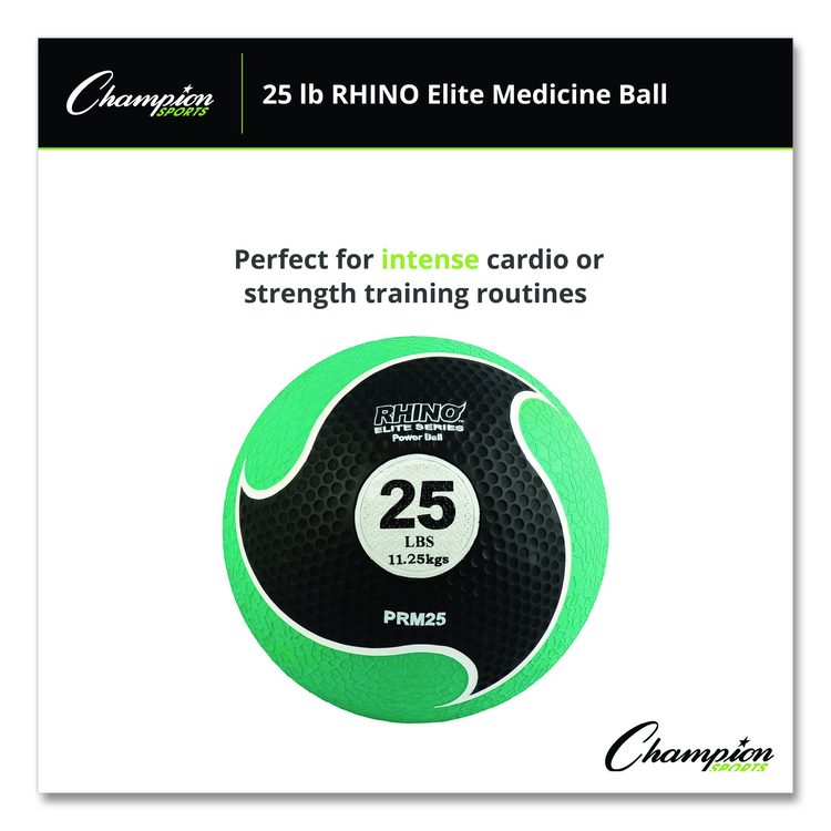 Rhino Elite Medicine Ball, 25 lb, Green