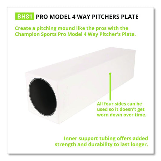 Pro Model 4-Way Pitcher's Box, 24" x 6"