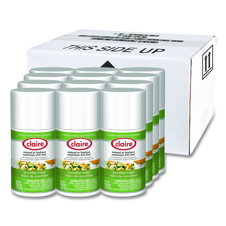 Metered Air Freshener, Cucumber Melon, 7 oz Aerosol Spray, 12/Carton