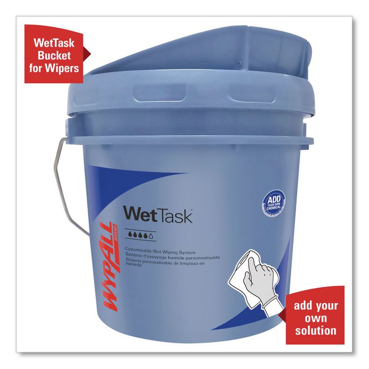 WetTask Customizable Wet Wiping System, 3.5 gal, Blue, 2/Carton